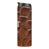 Brown Crocodile Leather Monogram Travel Mug Thermosbeker (Geroteerd rechts)