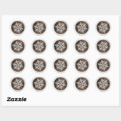 Brown Crystal Snowflake Envelope Seal Ronde Sticker (Vel)