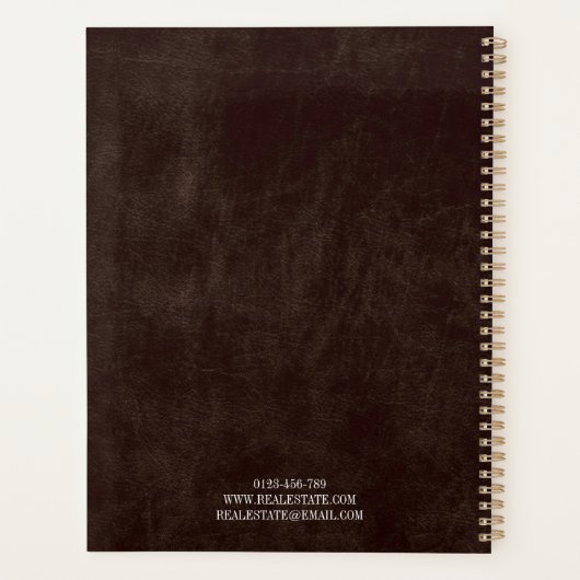 Brown Custom Business Organizer 2025 Bedrijf Logo (Achterkant)