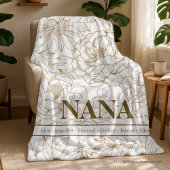 Brown Custom NANA Names Fleece Deken