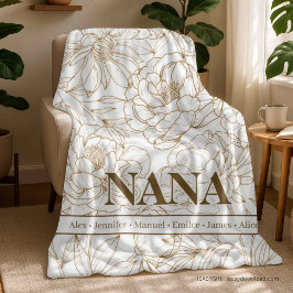 Brown Custom NANA Names Fleece Deken