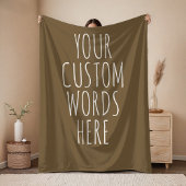 Brown Custom Text Blanket Gift for Mom and Dad Fleece Deken