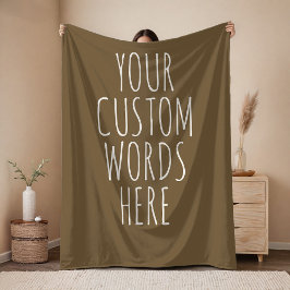 Brown Custom Text Blanket Gift for Mom and Dad Fleece Deken