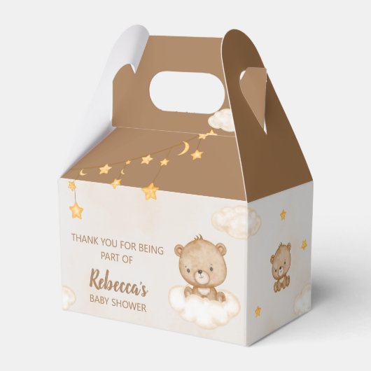 Brown Cute Beer we kunnen het Baby shower afwachte Bedankdoosjes (Voorkant Zijde)