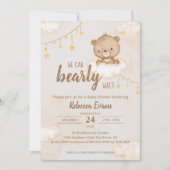 Brown Cute Beer we kunnen het Baby shower afwachte Kaart (Voorkant)