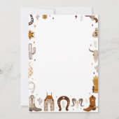 Brown Cute Cowboy Birhday Kaart Invitation (Achterkant)