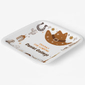 Brown Cute Cowboy Birthday Papieren Bordje (Gebogen)
