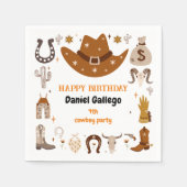 Brown Cute Cowboy Birthday Servet (Voorkant)