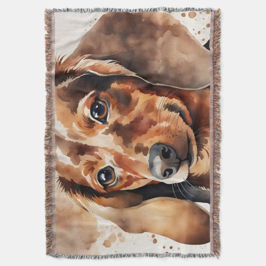 Brown Dachshund Deken (Voorkant Verticaal)