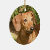 Brown Dachshund Doxie Dog Keramisch Ornament (Rechts)