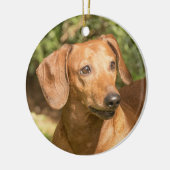 Brown Dachshund Doxie Dog Keramisch Ornament (Links)