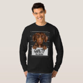 Brown Dachshund Mugshot Guilty Dog T-shirt (Voorkant volledig)