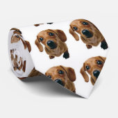 Brown Dachshund Pup Stropdas (Opgerold)