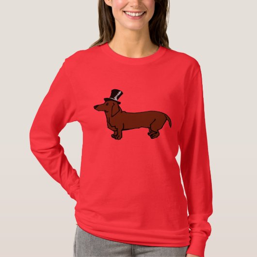 Brown Dachshund Top Hat (Voorkant)