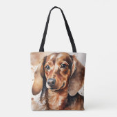 Brown Dachshund Tote Bag (Achterkant)