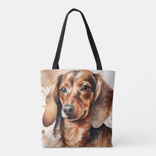 Brown Dachshund Tote Bag (Achterkant)
