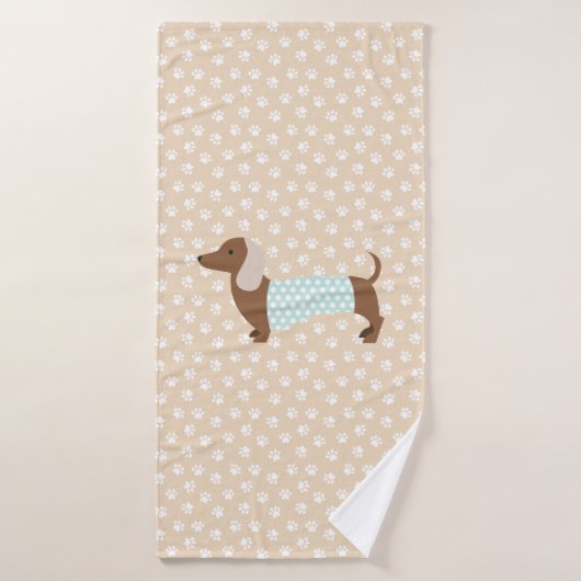 Brown Dachshund Towel Badhanddoek (Badhanddoek)