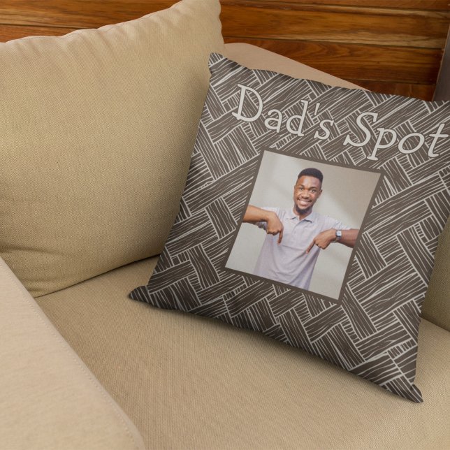 Brown Dad's Spot Couch Foto Vaderdag Gift Kussen (Creator heeft geüpload)