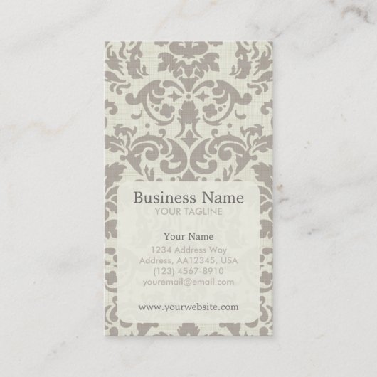 Brown Damask Appointment Visitekaartje Afsprakenkaartje (Voorkant)