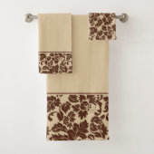 Brown Damask Bad Handdoek (Insitu)