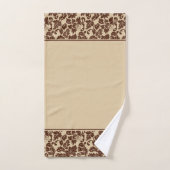 Brown Damask Bad Handdoek (Handdoek)