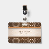 Brown Damask Badge (Voorzijde met clip)