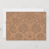 Brown Damask Bridal Shower-uitnodigingen Kaart (Achterkant)