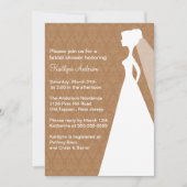 Brown Damask Bride Bridal Shower Kaart (Voorkant)
