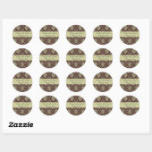 Brown Damask gepersonaliseerde sticker (Vel)