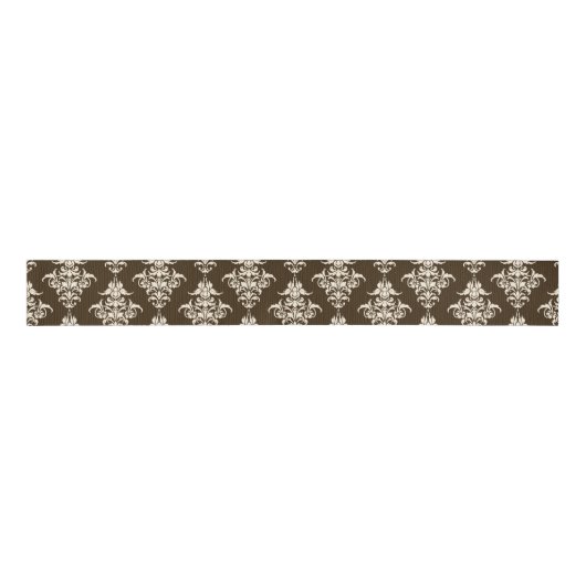 Brown Damask Grosgrain Lint (Voorkant)