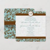 Brown Damask over de uitnodiging voor diepgaande A (Voorkant / Achterkant)
