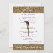 Brown Damask Wedding Inv. Kaart (Voorkant)