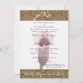 Brown Damask Wedding Inv. Kaart (Voorkant)