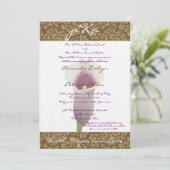 Brown Damask Wedding Inv. Kaart (Staand voorkant)