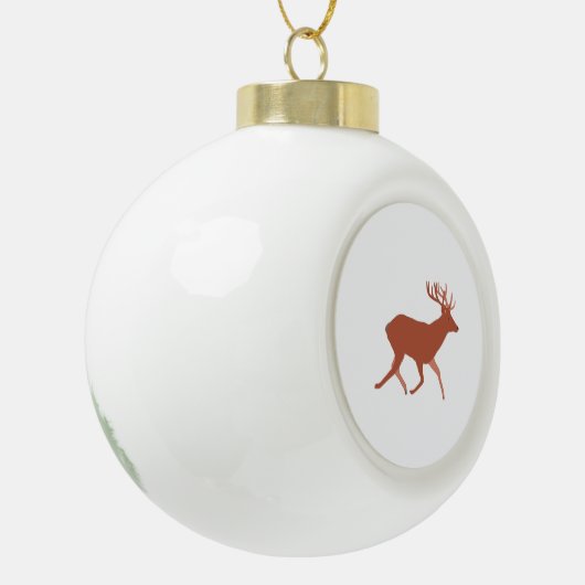 Brown Deer Walking Festive Keramische Bal Ornament (Links)