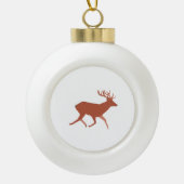 Brown Deer Walking Festive Keramische Bal Ornament (Voorkant)