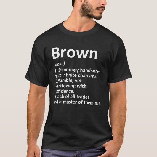 BROWN Definition Funny Surname Family Tree Birthda T-shirt (Voorkant)