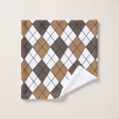 Brown Diamond Argyle Bad Handdoek (Wasdoekje)