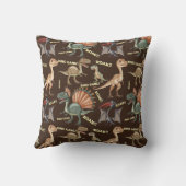 Brown dinosaur cushion - kids dinosaur pillow kussen (Achterkant)