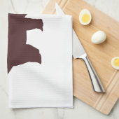 Brown Dinosaur Theedoek (Quarter Fold)