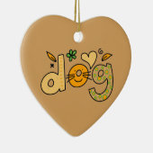 Brown Dog Cartoon Heart Ornament (Rechts)