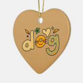 Brown Dog Cartoon Heart Ornament (Links)