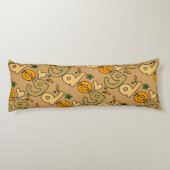 Brown Dog Cartoon Pattern Lichaamskussen (Achterkant)