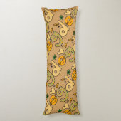 Brown Dog Cartoon Pattern Lichaamskussen (Achterkant (Verticaal))