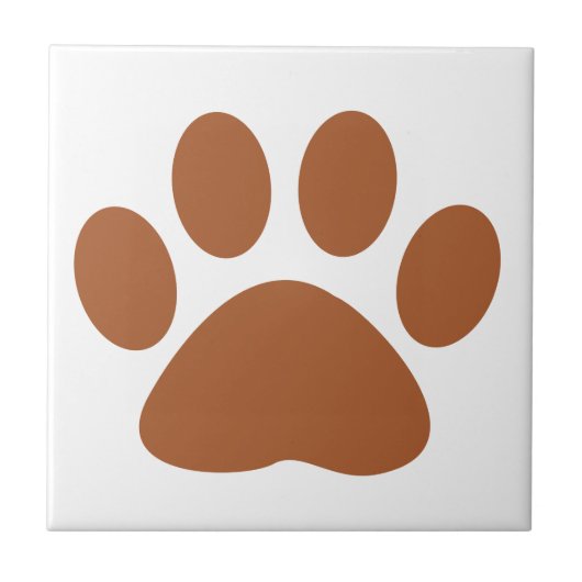 Brown Dog Cat Paw Print Tegeltje (Voorkant)