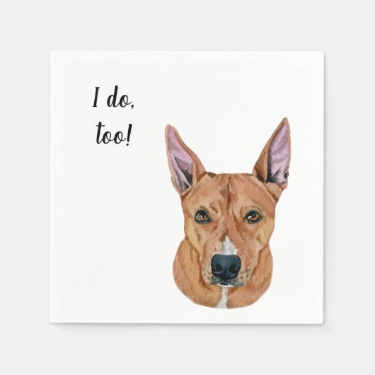 Brown Dog Custom Cocktail Napkin Servet (Voorkant)