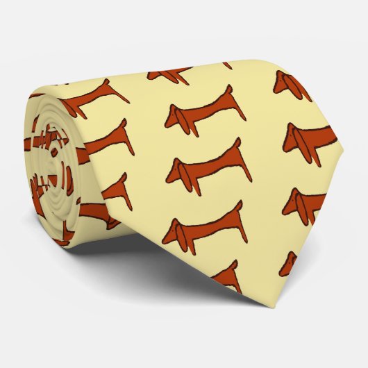 Brown Dog, Dachshund Stropdas (Opgerold)