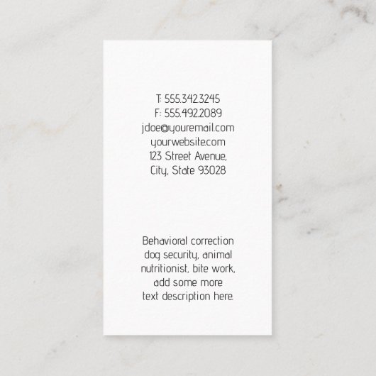 Brown Dog | Hondentrainer Visitekaartje (Achterkant)