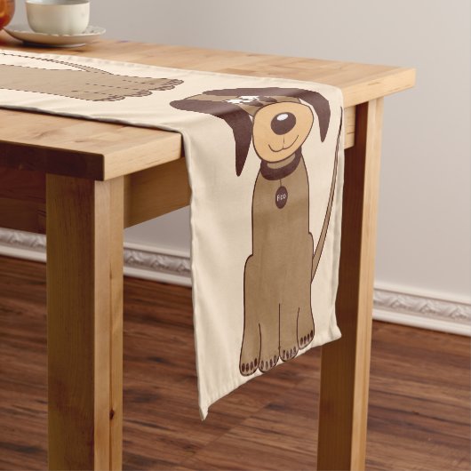 Brown Dog Table Runner Korte Tafelloper (Voorbeeld)