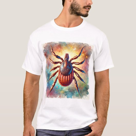 Brown Dog Tick 080724AREF111 - Watercolor T-shirt (Voorkant)